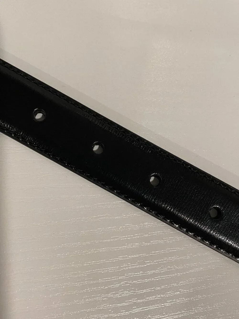 Celine Black Leather Belt with Gold Buckle